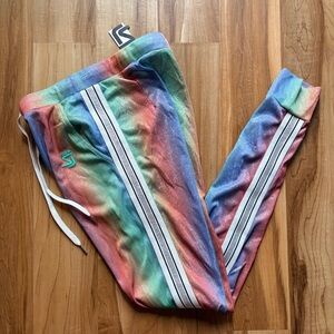 Shane Justin Rainbow Glitter Unicorn Track Pants Large